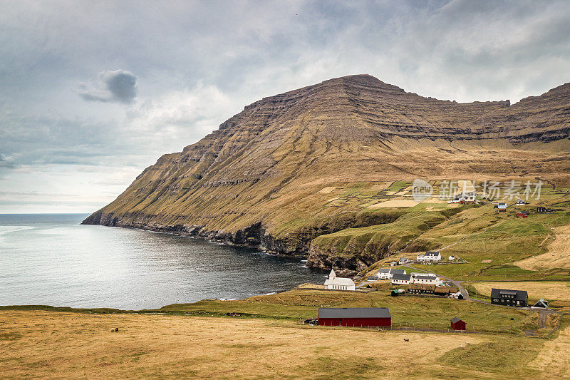 法罗群岛Vidareidi村Vidoy岛Viðoy岛Viðareiði View